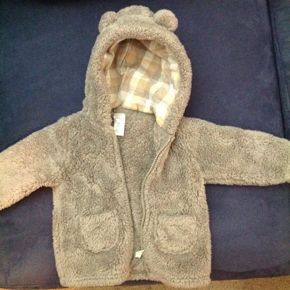 So soft Carter's 100% polyester jacket w/bear ears